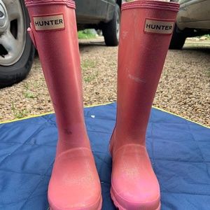 Hunter pink girls rainboots